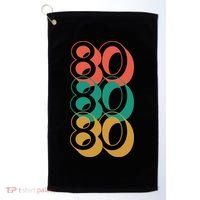 Funny 80th Birthday Retro Golf Towel thumb 0