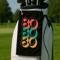 Funny 80th Birthday Retro Golf Towel thumb 2