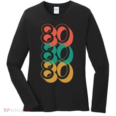 Funny 80th Birthday Retro Women's Long Sleeve Shirt