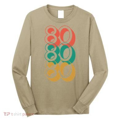Funny 80th Birthday Retro Long Sleeve Shirt