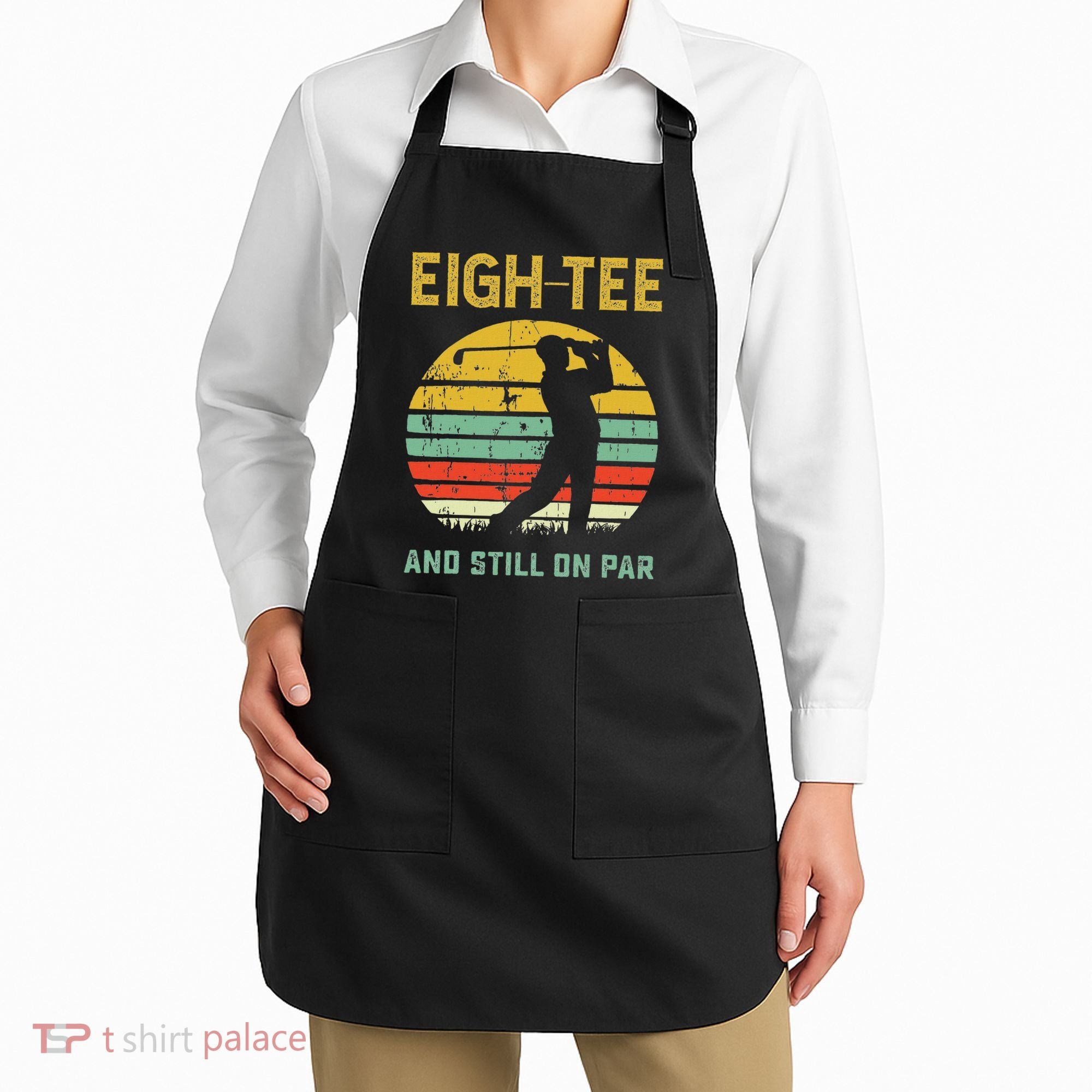 Funny 80th Birthday Golf Pun Golfing 80 Year Old Golfer Apron