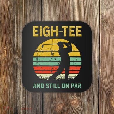 Funny 80th Birthday Golf Pun Golfing 80 Year Old Golfer Coaster