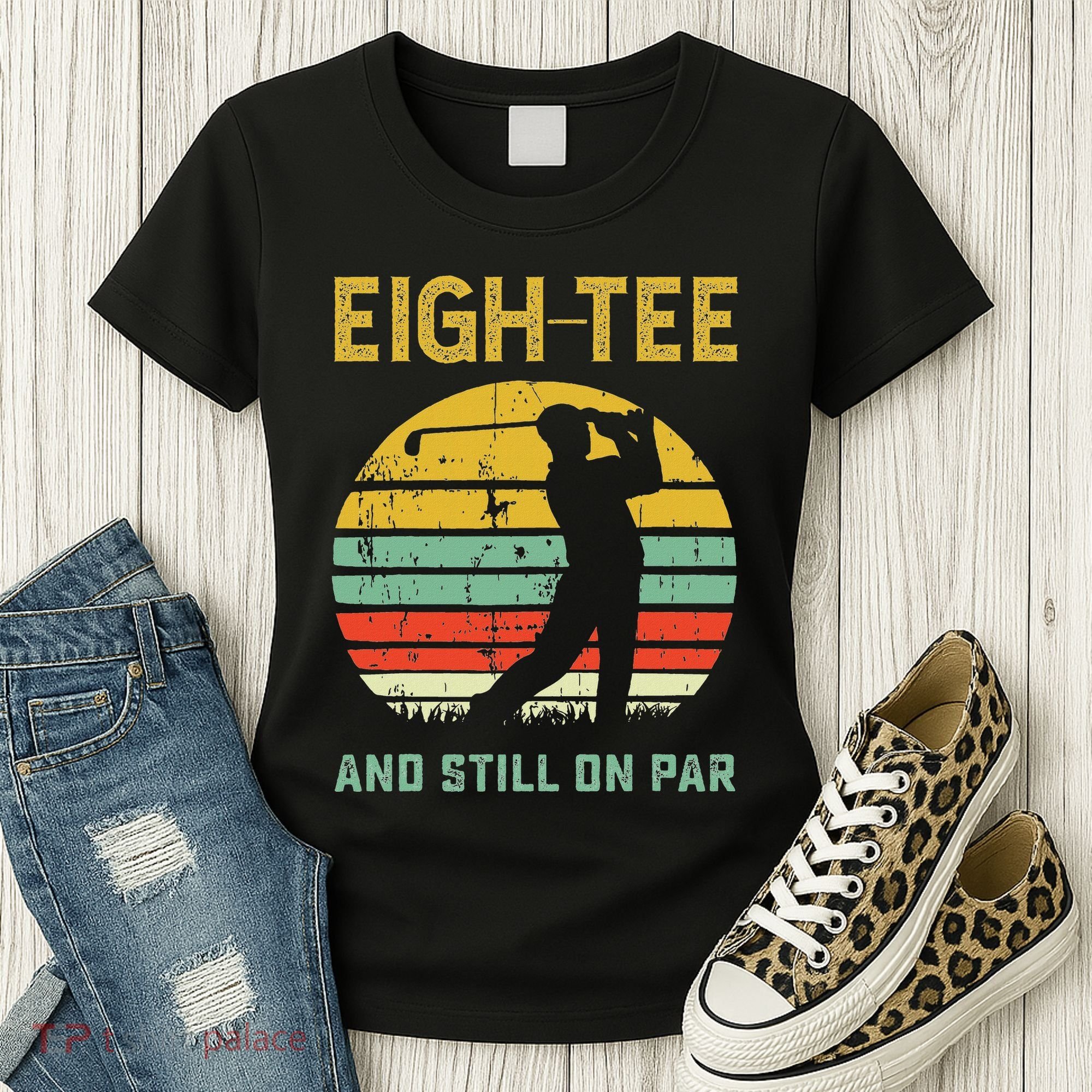 Funny 80th Birthday Golf Pun Golfing 80 Year Old Golfer Women's T-Shirt