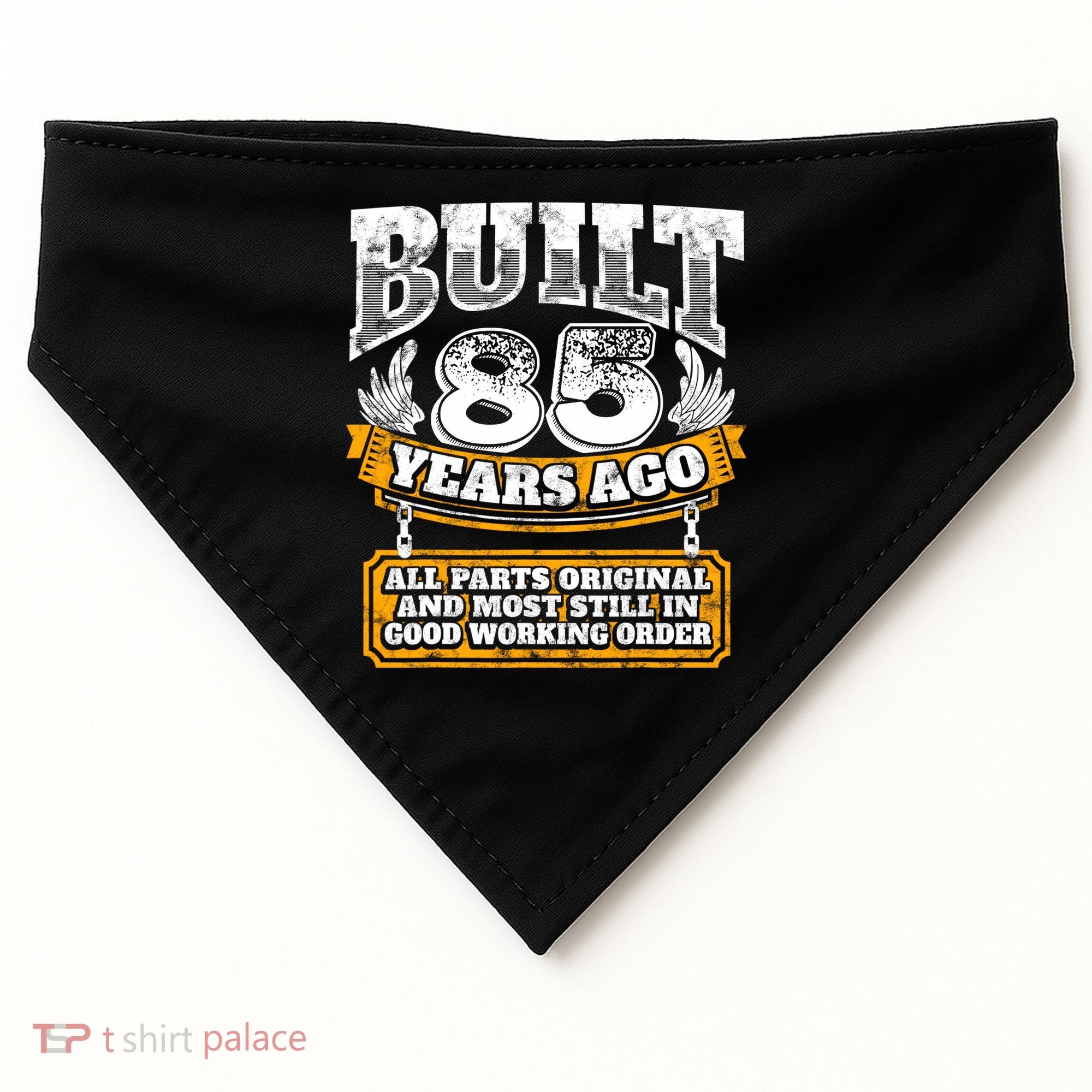 Funny 85th Birthday Gift BDay Gift Saying Age 85 Year Joke USA-Made Doggie Bandana