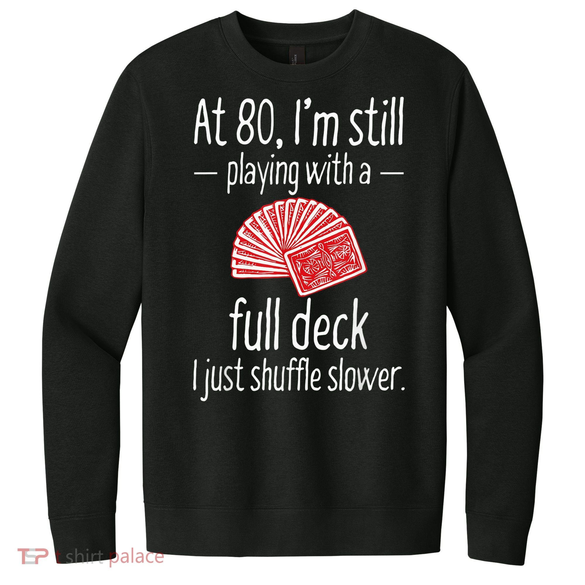 Funny 80th Birthday Gift 80 Year Old Cards V.I.T. Fleece Crew Sweatshirt