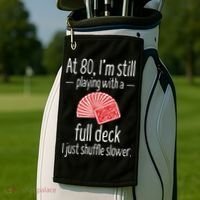 Funny 80th Birthday Gift 80 Year Old Cards Golf Towel thumb 2
