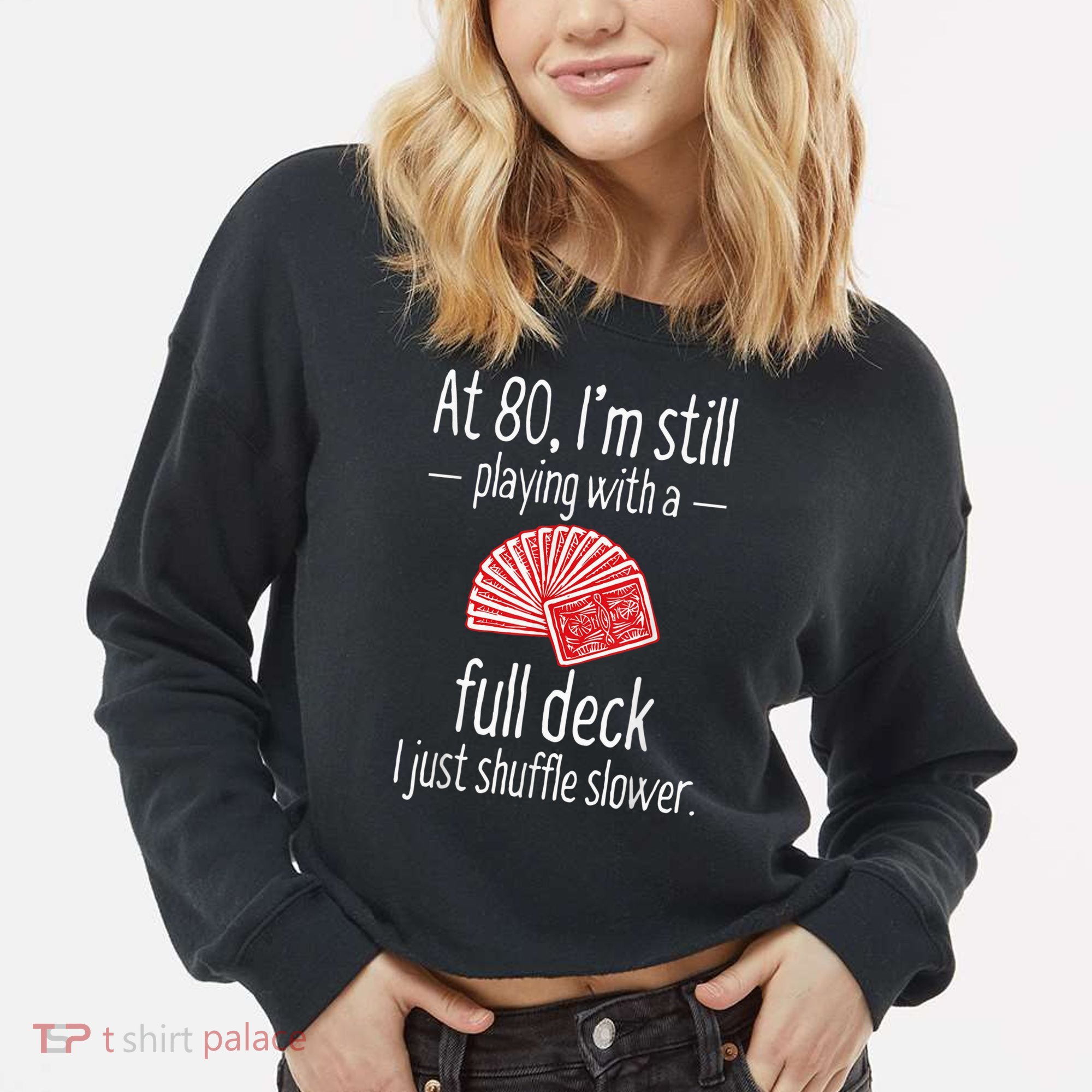 Funny 80th Birthday Gift 80 Year Old Cards Cropped Pullover Crew