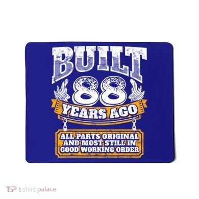 Funny 88th Birthday Gift BDay Gift Saying Age 88 Year Joke Mousepad