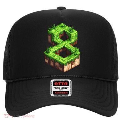 Fun 8th Birthday Number 8 Video Gamer Pixel Themed Bday Boy Hat