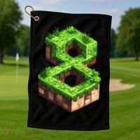 Fun 8th Birthday Number 8 Video Gamer Pixel Themed Bday Boy Golf Towel thumb 1