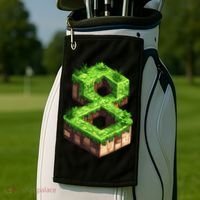 Fun 8th Birthday Number 8 Video Gamer Pixel Themed Bday Boy Golf Towel thumb 2