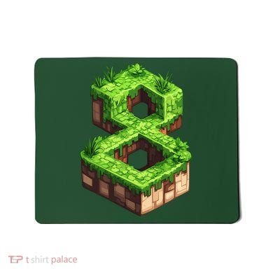 Fun 8th Birthday Number 8 Video Gamer Pixel Themed Bday Boy Mousepad