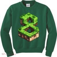 Fun 8th Birthday Number 8 Video Gamer Pixel Themed Bday Boy Kids Sweatshirt thumb 0