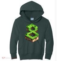 Fun 8th Birthday Number 8 Video Gamer Pixel Themed Bday Boy Kids Hoodie thumb 0
