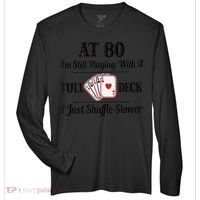 Funny 80th Birthday Gift  - 80 Year Old Cards Shirt Zone Performance Long-Sleeve T-Shirt thumb 0