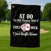Funny 80th Birthday Gift  - 80 Year Old Cards Shirt Golf Towel thumb 1