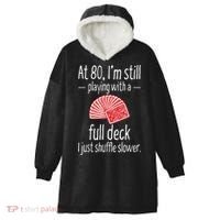 Funny 80th Birthday Gift 80 Year Old Cards Hooded Wearable Blanket thumb 0