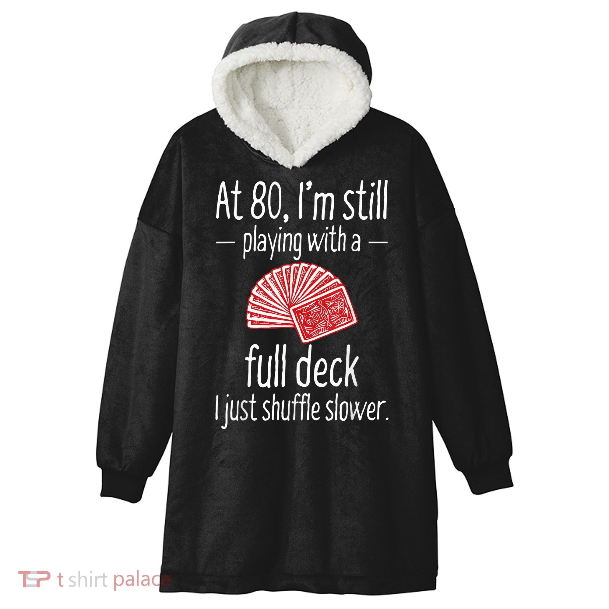 Funny 80th Birthday Gift 80 Year Old Cards Hooded Wearable Blanket
