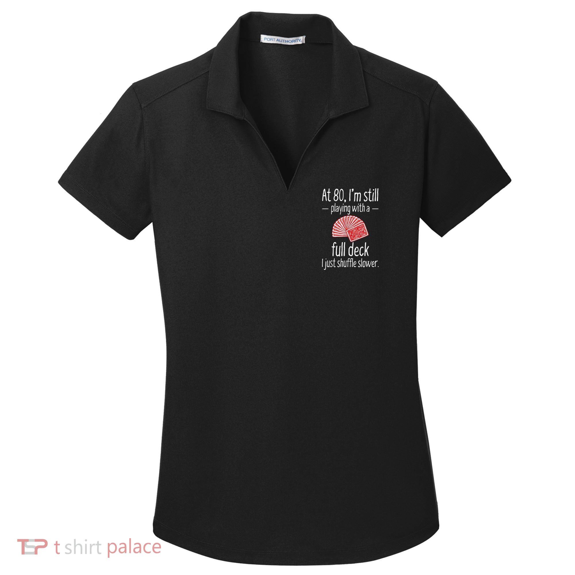 Funny 80th Birthday Gift 80 Year Old Cards Women's Dry Zone Grid Polo
