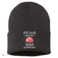 Funny 80th Birthday Gift 80 Year Old Cards Sustainable Knit Beanie thumb 0