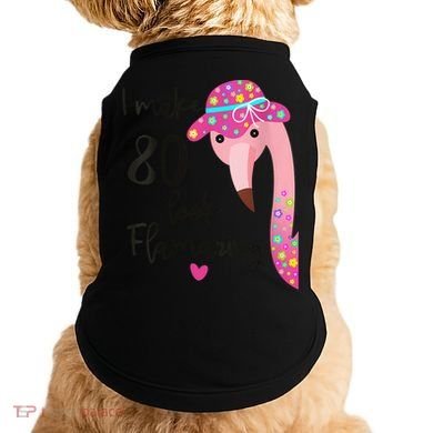 Flamingo 80th Birthday 80 Years Old Eighty Doggie Tank