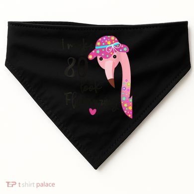 Flamingo 80th Birthday 80 Years Old Eighty USA-Made Doggie Bandana