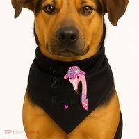 Flamingo 80th Birthday 80 Years Old Eighty USA-Made Doggie Bandana thumb 1