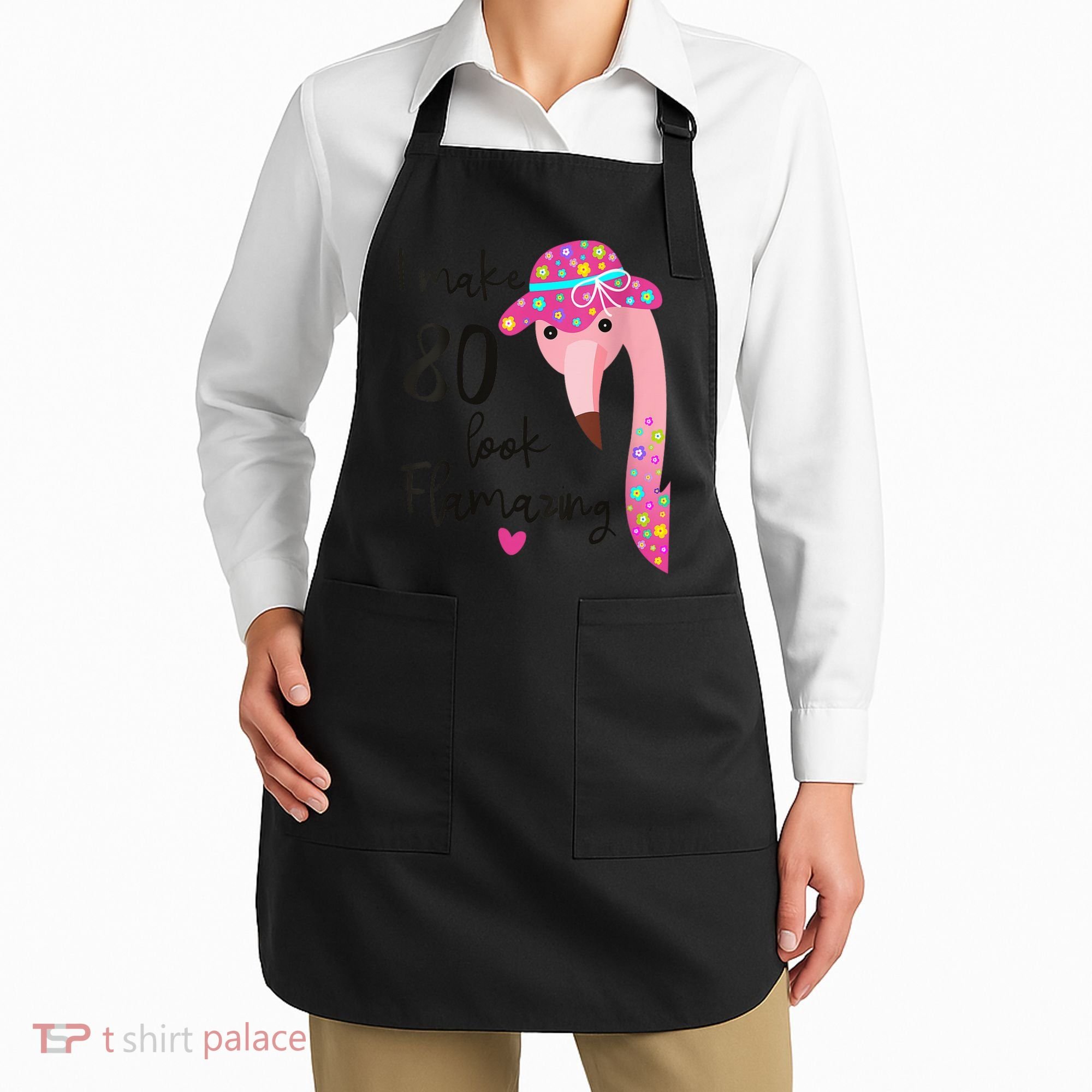 Flamingo 80th Birthday 80 Years Old Eighty Apron