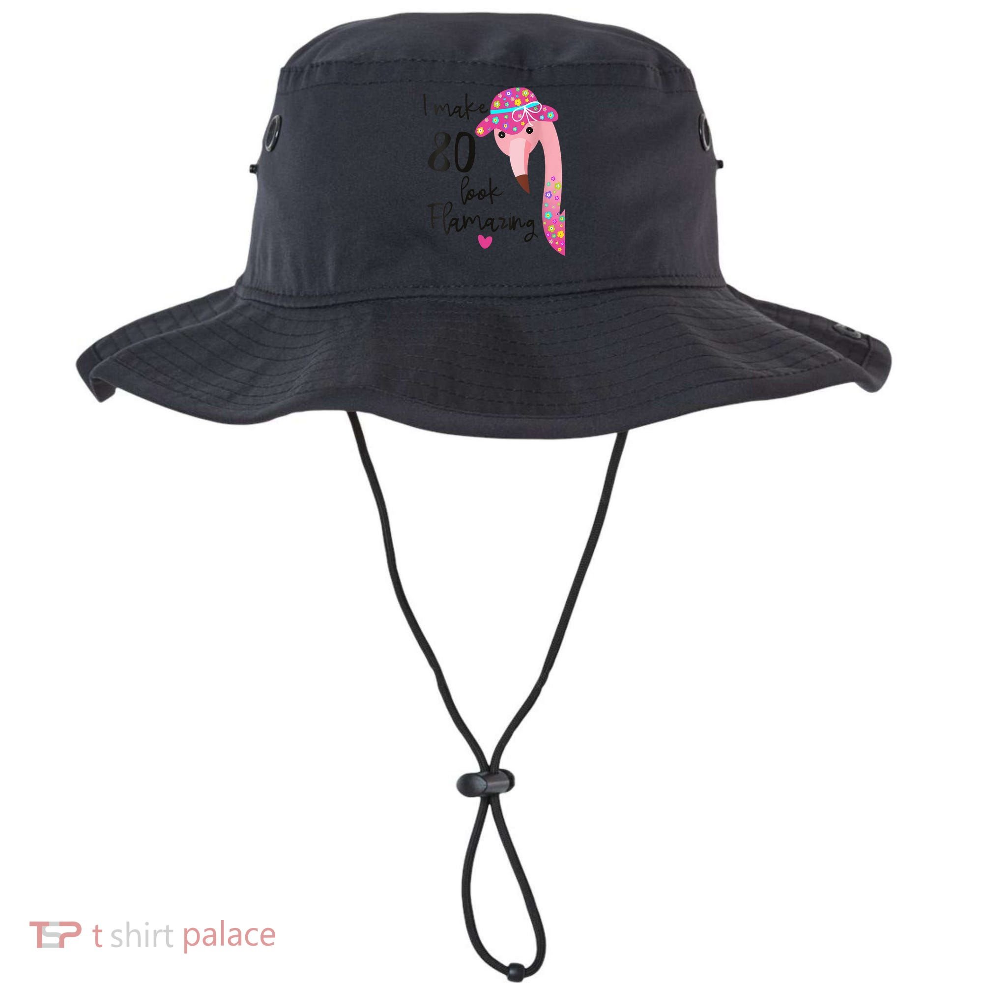 Flamingo 80th Birthday 80 Years Old Eighty Bucket Hat