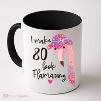 Flamingo 80th Birthday 80 Years Old Eighty Coffee Mug thumb 0