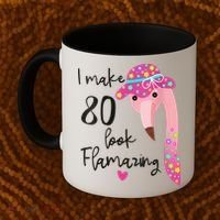 Flamingo 80th Birthday 80 Years Old Eighty Coffee Mug thumb 2