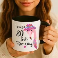 Flamingo 80th Birthday 80 Years Old Eighty Coffee Mug thumb 3