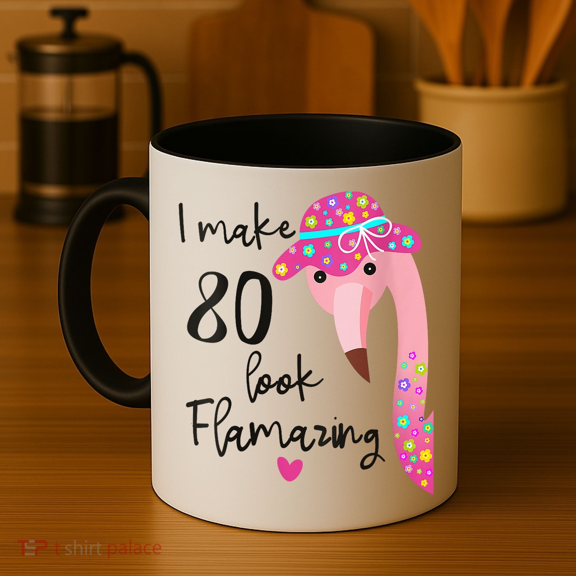 Flamingo 80th Birthday 80 Years Old Eighty Coffee Mug
