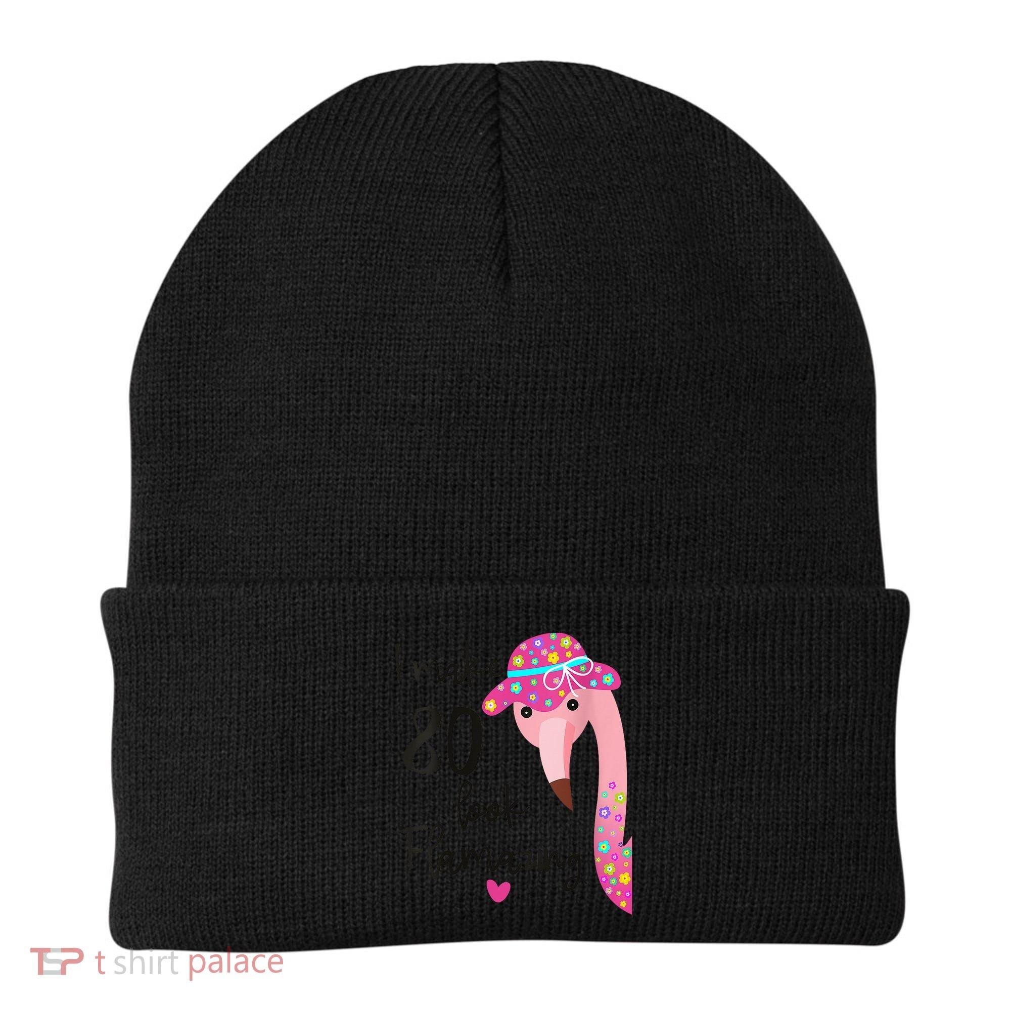 Flamingo 80th Birthday 80 Years Old Eighty Beanie