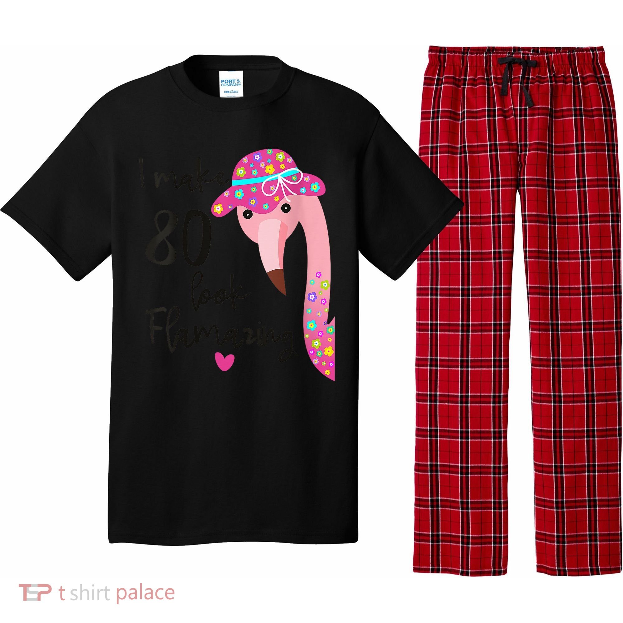 Flamingo 80th Birthday 80 Years Old Eighty Pajama Set
