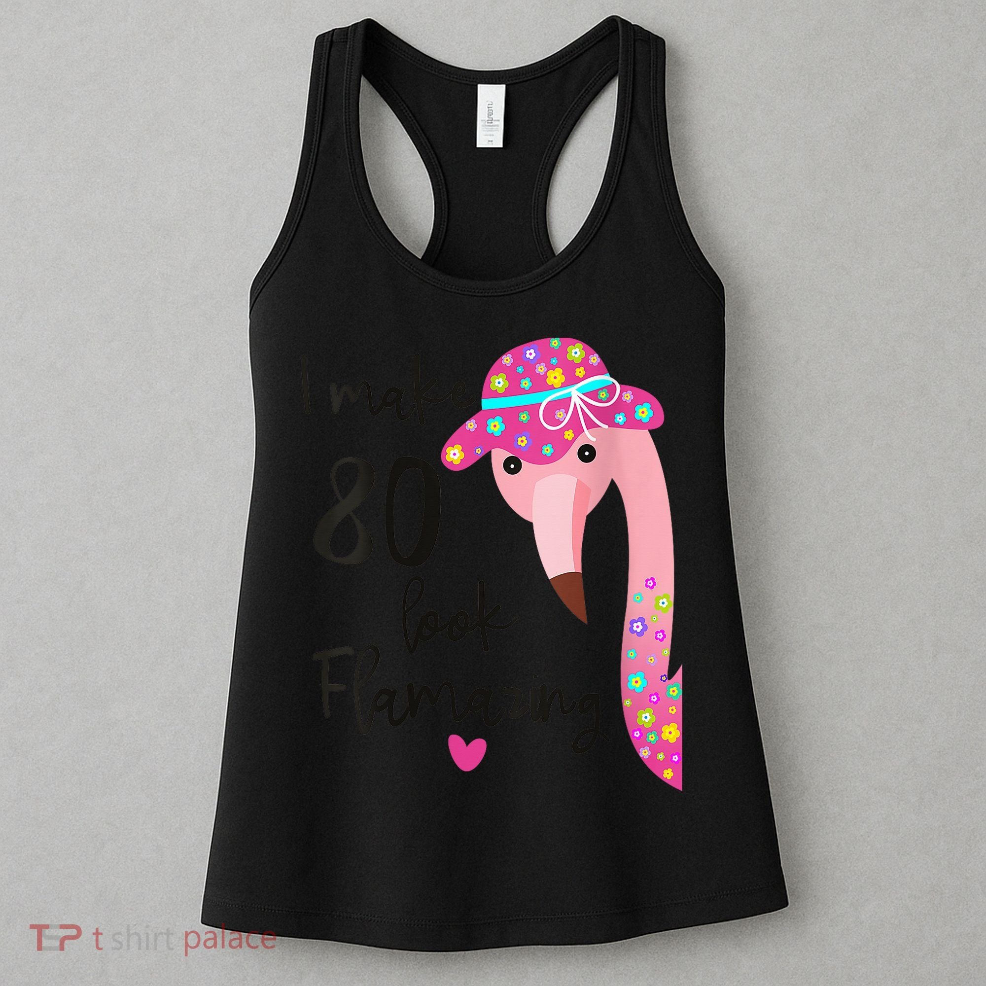 Flamingo 80th Birthday 80 Years Old Eighty Women's Tank Top