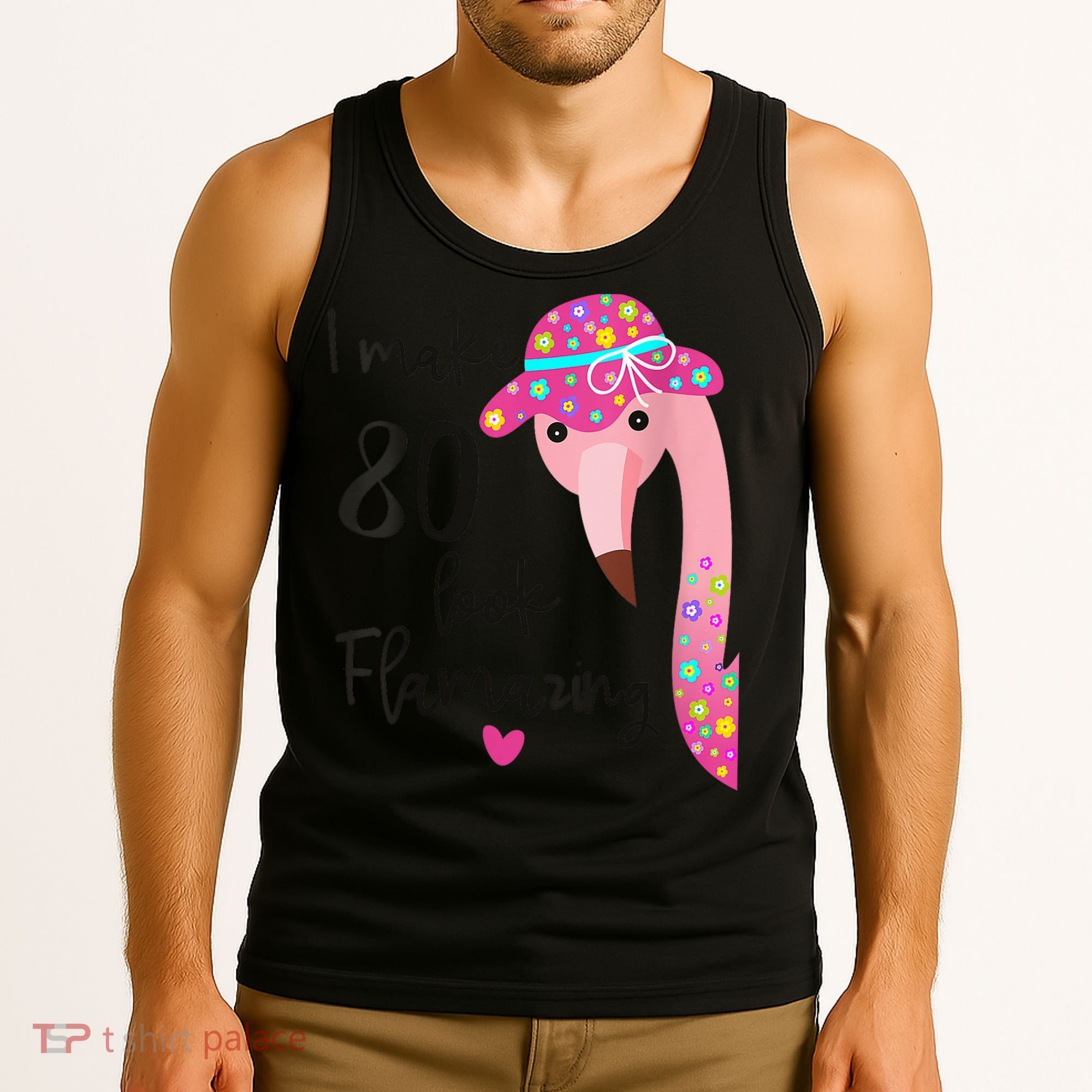 Flamingo 80th Birthday 80 Years Old Eighty Tank Top