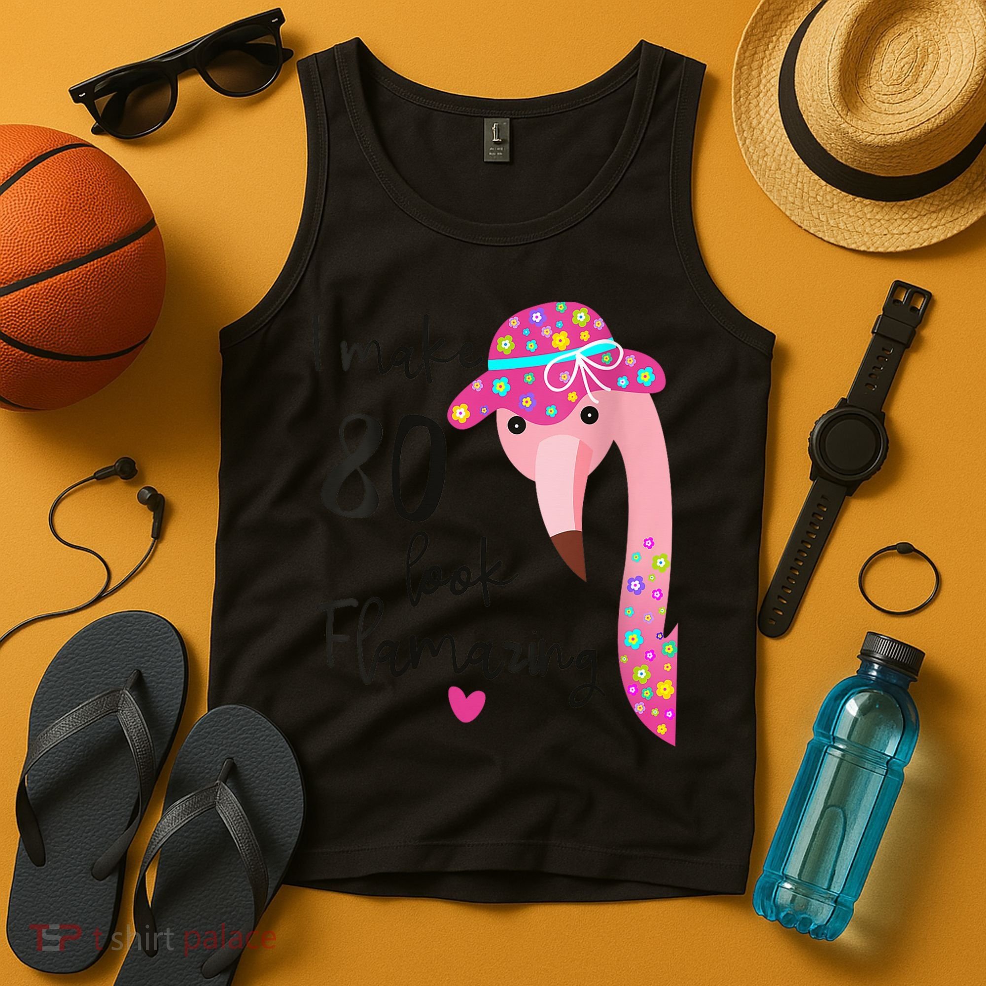 Flamingo 80th Birthday 80 Years Old Eighty Tank Top