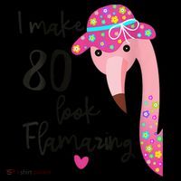 Flamingo 80th Birthday 80 Years Old Eighty Tank Top thumb 6