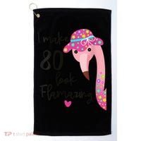 Flamingo 80th Birthday 80 Years Old Eighty Golf Towel thumb 0
