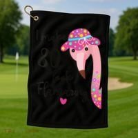 Flamingo 80th Birthday 80 Years Old Eighty Golf Towel thumb 1