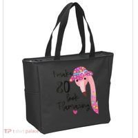Flamingo 80th Birthday 80 Years Old Eighty Tote Bag thumb 2
