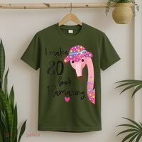 Flamingo 80th Birthday 80 Years Old Eighty T-Shirt thumb 2