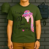 Flamingo 80th Birthday 80 Years Old Eighty T-Shirt thumb 6