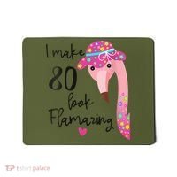 Flamingo 80th Birthday 80 Years Old Eighty Mousepad thumb 0