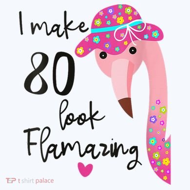 Flamingo 80th Birthday 80 Years Old Eighty Comfort Colors Garment-Dyed Hooded Sweatshirt