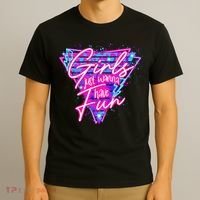 Funny 80S Girl Just Wanna Have Fun Nostalgia 1980s T-Shirt thumb 3