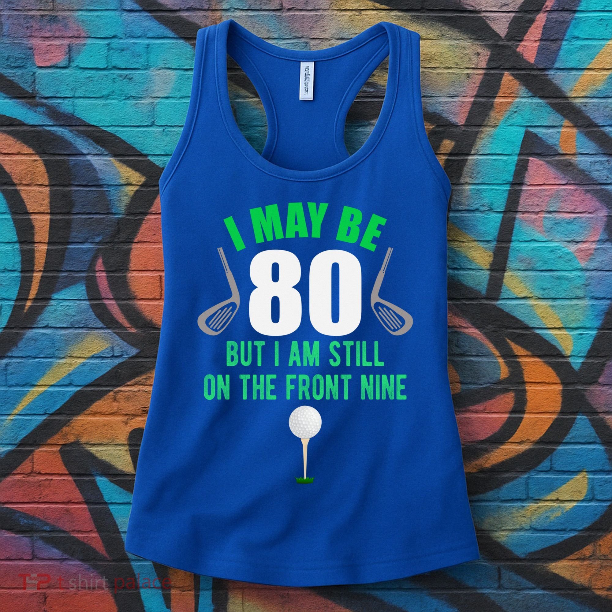 Funny 80th Golf Birthday Gift 80 Year Old Birthday Golfing Funny Gift Women's Tank Top