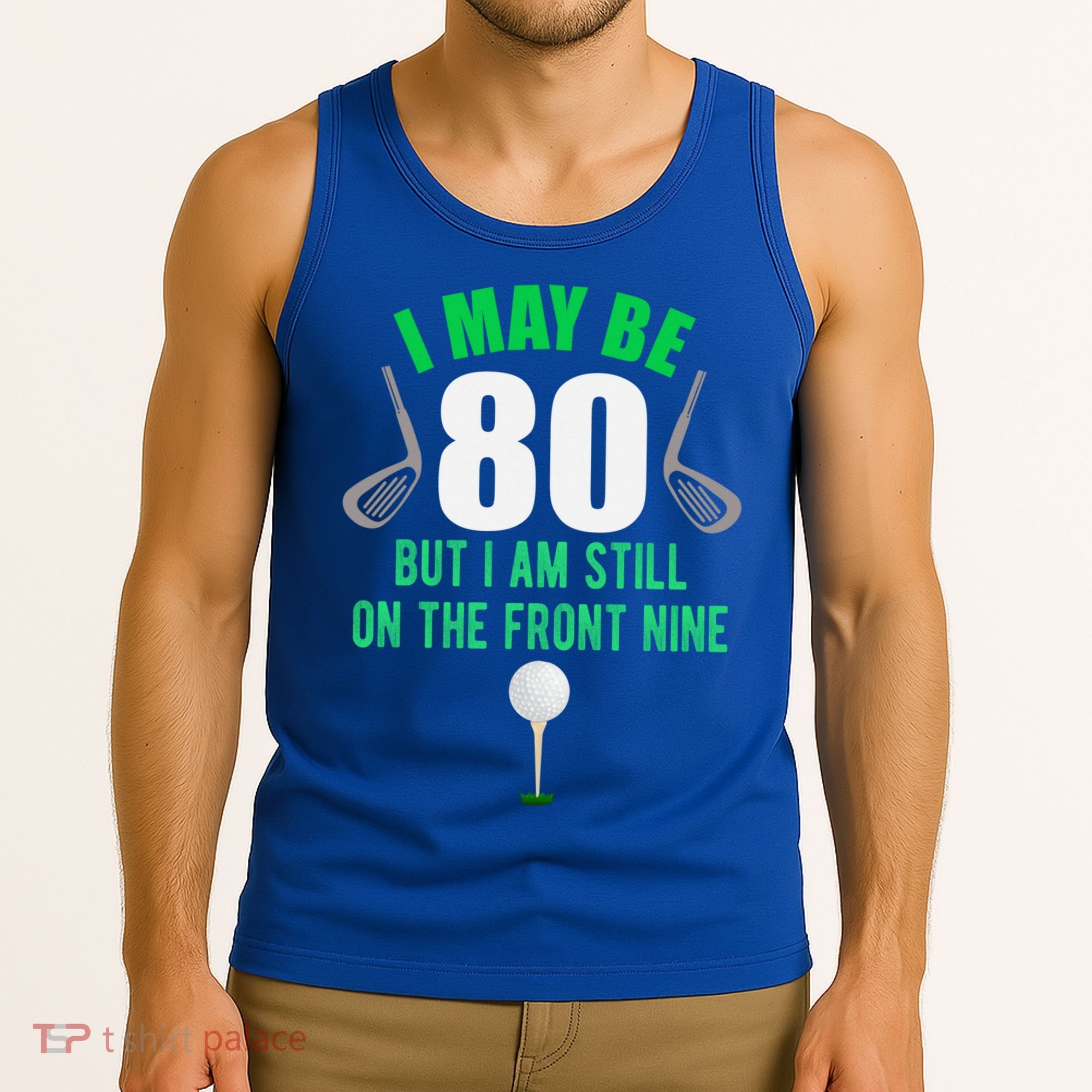 Funny 80th Golf Birthday Gift 80 Year Old Birthday Golfing Funny Gift Tank Top