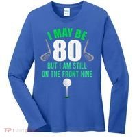 Funny 80th Golf Birthday Gift 80 Year Old Birthday Golfing Funny Gift Women's Long Sleeve Shirt thumb 0